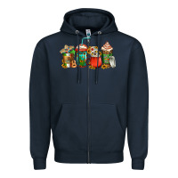 Navy mexican coffee cups Zipper Hoodie - Jasminsmagicworld
