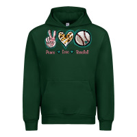 Forest Green Peace Love Baseball Urban Hoodie - Jasminsmagicworld