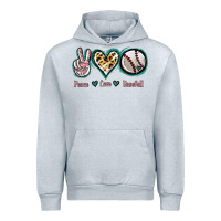 Heather Grey Peace Love Baseball Urban Hoodie - Jasminsmagicworld