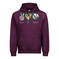 Mauve Wine Peace Love Baseball Urban Hoodie - Jasminsmagicworld