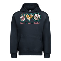 Navy Peace Love Baseball Urban Hoodie - Jasminsmagicworld