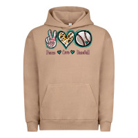 Pigment Burro Peace Love Baseball Urban Hoodie - Jasminsmagicworld