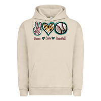 Pigment French Oak Peace Love Baseball Urban Hoodie - Jasminsmagicworld