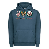Pigment Midnight Navy Peace Love Baseball Urban Hoodie - Jasminsmagicworld