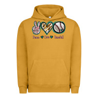 Pigment Peanut Butter Peace Love Baseball Urban Hoodie - Jasminsmagicworld