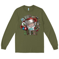 Army Green merry and bright Long Sleeve Tee - SublimationCraftShop