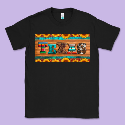 Texas Sunflowers License Plate Classic Tee Designed By Artiststas