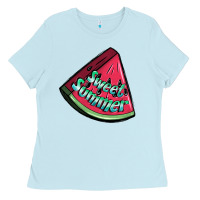 Baby Blue sweet summer watermelon 1 Ladies Tee - BundleAndBundleShop
