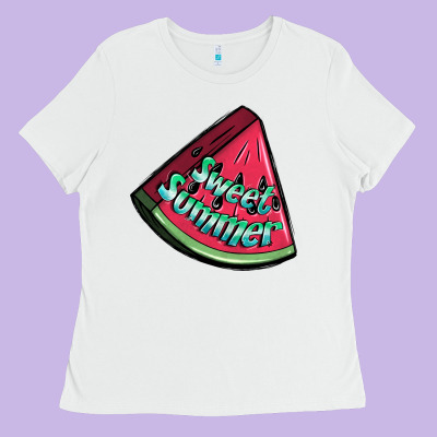 Sweet Summer Watermelon 1 Ladies Tee Designed By Bundleandbundleshop
