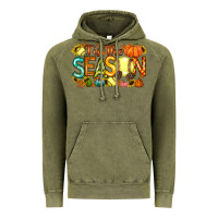 Vintage Olive tis the season softball Vintage Hoodie - RacoonDesign