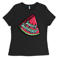 Black sweet summer watermelon 1 Ladies Tee - BundleAndBundleShop