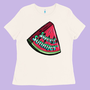 Sweet Summer Watermelon 1 Ladies Tee Designed By Bundleandbundleshop