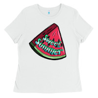 White sweet summer watermelon 1 Ladies Tee - BundleAndBundleShop