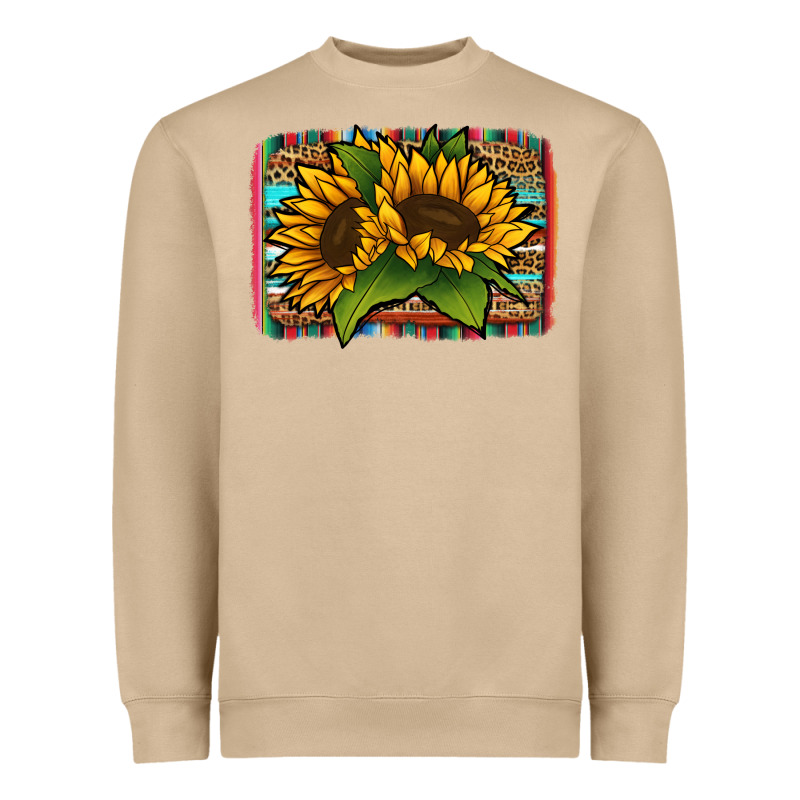 Sunflower Serape Leopard Background Heavyweight Sweatshirt by Jasminsmagicworld | Teevron