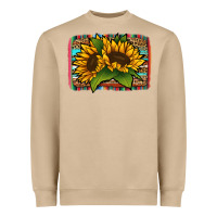 Mushroom sunflower serape leopard background Heavyweight Sweatshirt - Jasminsmagicworld
