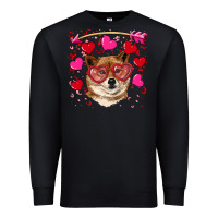 Black valentine's shiba inu Premium Sweatshirt - RanaPortraitStore