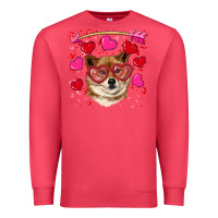 Cardinal valentine's shiba inu Premium Sweatshirt - RanaPortraitStore
