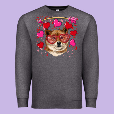 Valentine's Shiba Inu Premium Sweatshirt Designed By Ranaportraitstore