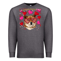 Charcoal Heather valentine's shiba inu Premium Sweatshirt - RanaPortraitStore