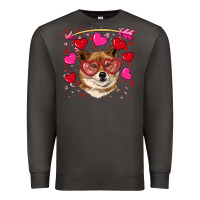 Smoke valentine's shiba inu Premium Sweatshirt - RanaPortraitStore