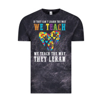 Cloud Black Autism Awareness Teacher Vintage Tee - CowhideDigitalArt