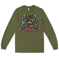 Army Green little miss america Long Sleeve Tee - CowhideDigitalArt