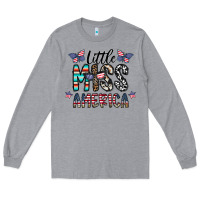 Heather Grey little miss america Long Sleeve Tee - CowhideDigitalArt
