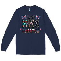 Navy little miss america Long Sleeve Tee - CowhideDigitalArt