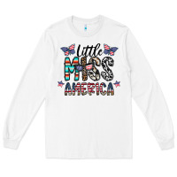 White little miss america Long Sleeve Tee - CowhideDigitalArt