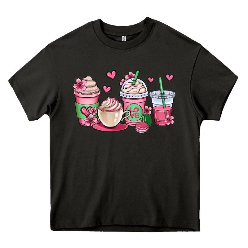 Valentines Day Coffee Cups Heavy Core Tee by OliviaCreatesArt | Teevron