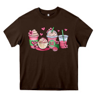 Chocolate Brown valentines day coffee cups Heavy Core Tee - OliviaCreatesArt