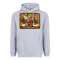 Heather Grey fall cow Heavyweight Hoodie - Jasminsmagicworld