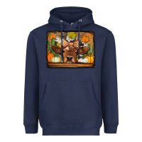 Navy fall cow Heavyweight Hoodie - Jasminsmagicworld