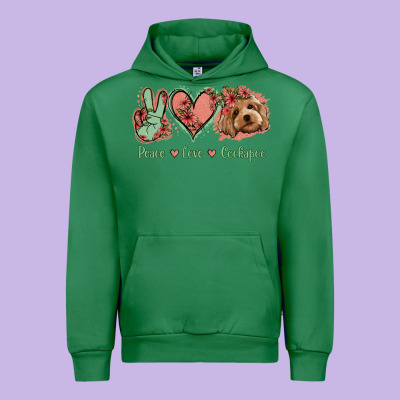 Peace Love Cockapoo Urban Hoodie Designed By Jasminsmagicworld