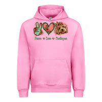 Fuchsia Pink Peace Love Cockapoo Urban Hoodie - Jasminsmagicworld