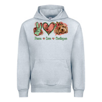 Heather Grey Peace Love Cockapoo Urban Hoodie - Jasminsmagicworld