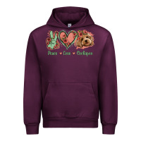 Mauve Wine Peace Love Cockapoo Urban Hoodie - Jasminsmagicworld