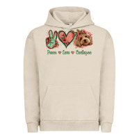 Pigment French Oak Peace Love Cockapoo Urban Hoodie - Jasminsmagicworld