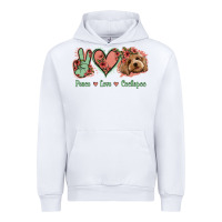 White Peace Love Cockapoo Urban Hoodie - Jasminsmagicworld