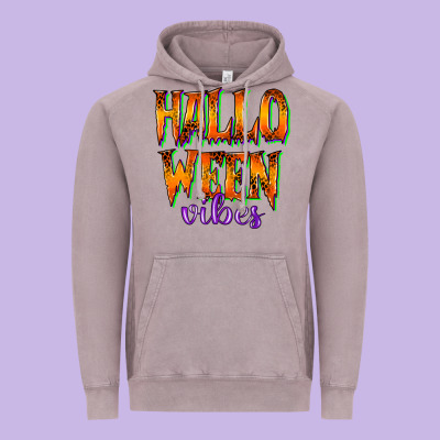 Halloween Vibes Vintage Hoodie Designed By Racoondesign