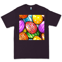 Plum Happy Easter Eggs Seamless Pattern Premium Tee - BundleAndBundleShop
