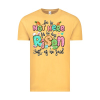 Vintage Mustard easter he is not here for he has risen just as he Vintage Tee - LillyAllenDesigns