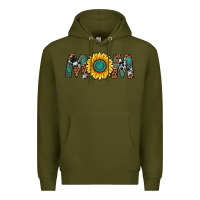 Army Green sunflower mom Premium Hoodie - Artiststas