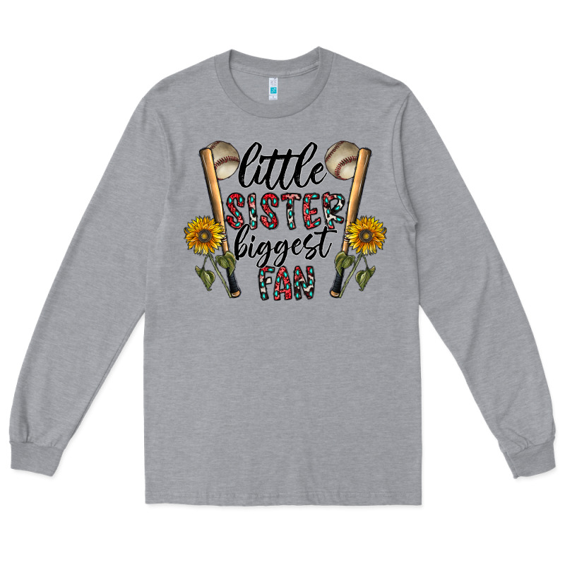 Little Sister Biggest Fan Long Sleeve Tee by CowhideDigitalArt | Teevron