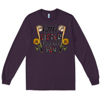Plum little sister biggest fan Long Sleeve Tee - CowhideDigitalArt