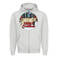 Dove Grey Merry Christmas Charolais Bull Zipper Hoodie - RanaPortraitStore
