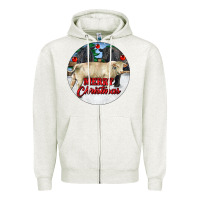 Merry Christmas Charolais Bull Zipper Hoodie | Teevron