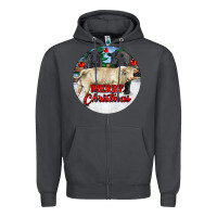 Smoke Merry Christmas Charolais Bull Zipper Hoodie - RanaPortraitStore