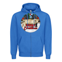 True Royal Merry Christmas Charolais Bull Zipper Hoodie - RanaPortraitStore