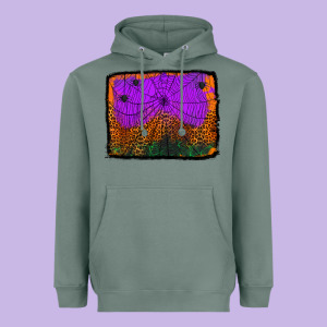 Halloween Spider Web Background Heavyweight Hoodie Designed By Jasminsmagicworld